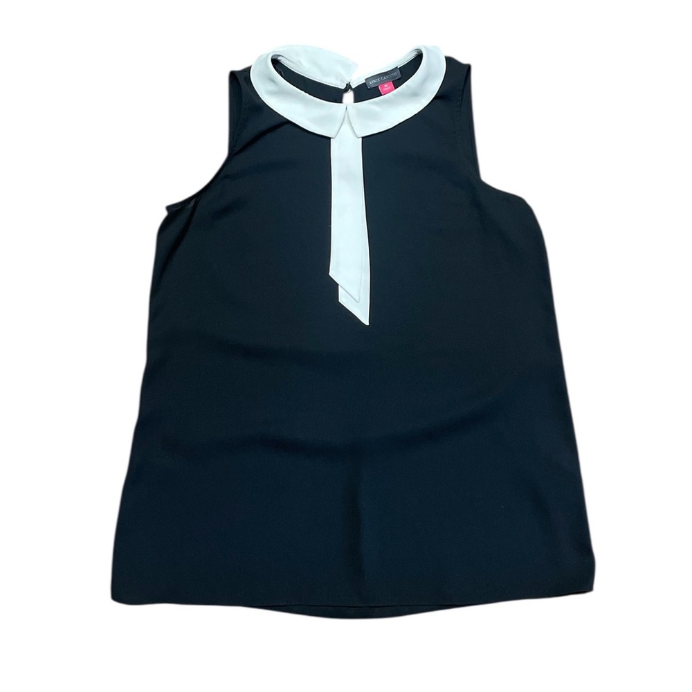 Vince Camuto Black Top with White Collar